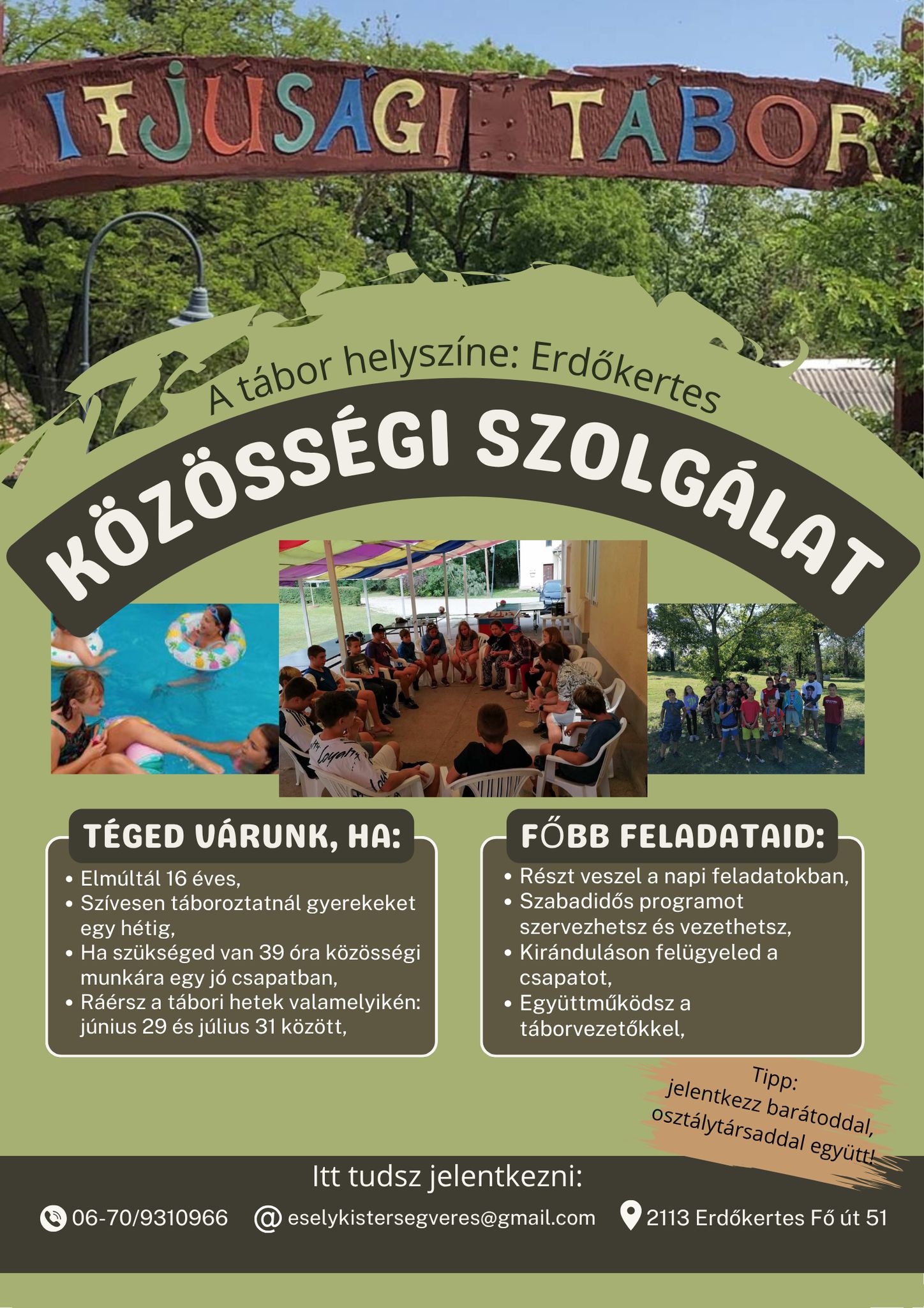 KÖZÖSSÉGI SZOLGÁLATI LEHETŐSÉG
